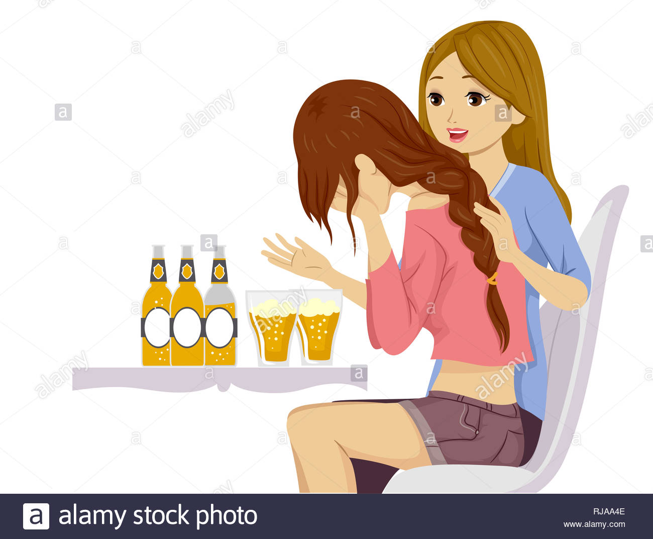 illustration-of-teenage-girls-drinking-beer-with-friend-comforting-her-RJAA4E.jpg